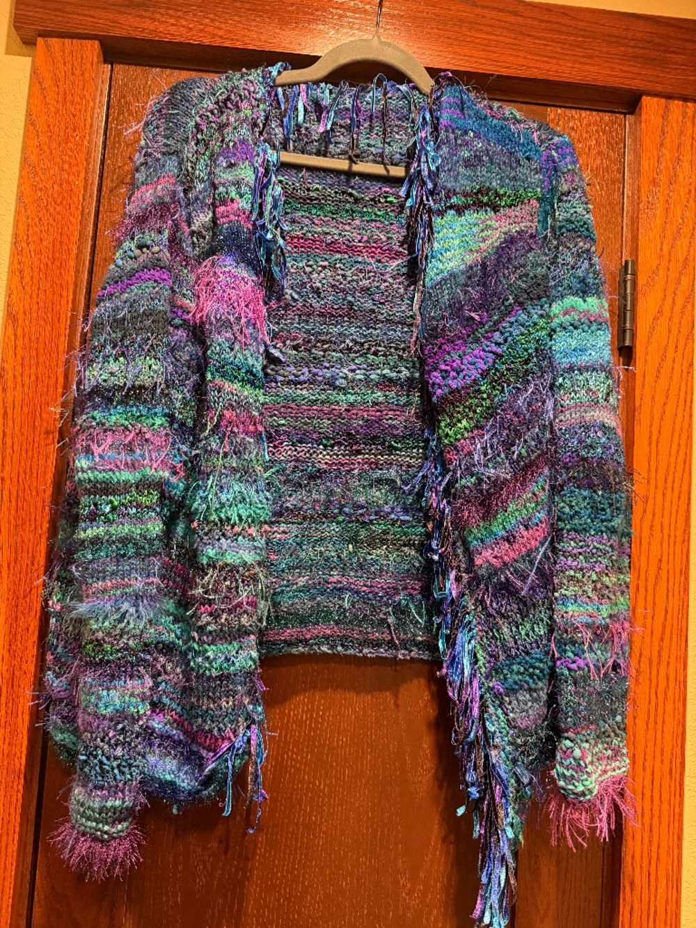 Handmade knitted multicolored  Cardigan  - Medium/Large